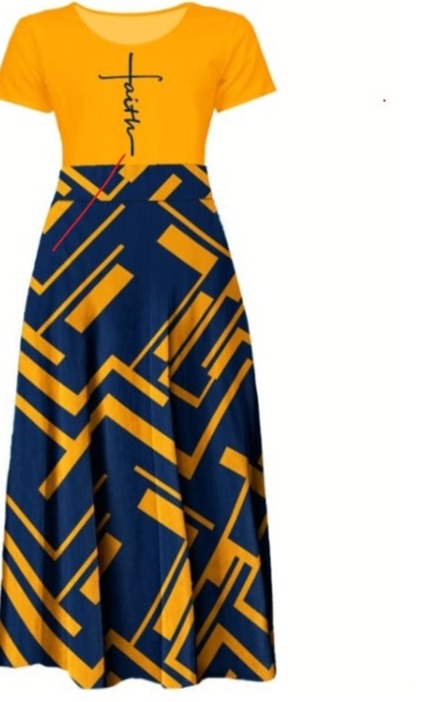 Navy/Yellow Faith Maxi Dress